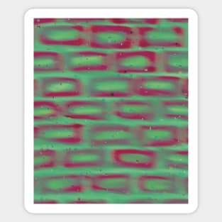 Trippy Glitched Brick Wall Pattern Sticker